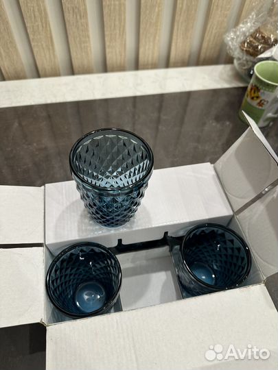 Стаканы, цветное стекло