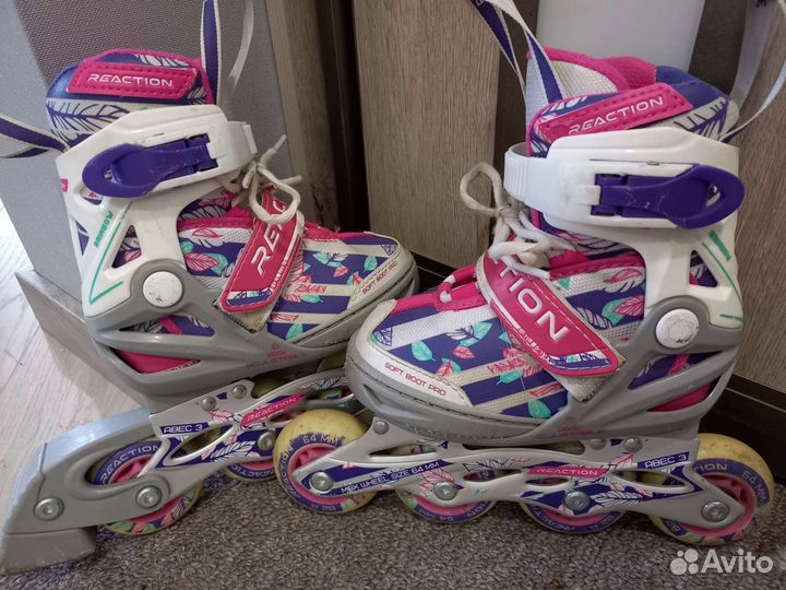 Роликовые коньки детские раздвижные размер 26-31