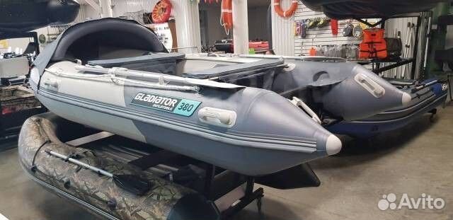 Лодка пвх Gladiator E380S светло/темно-серый