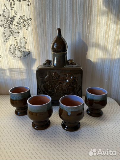 Графин стопки глина СССР