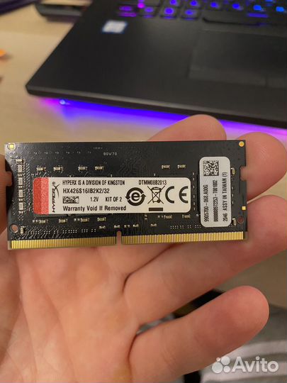 Память sodimm Kingston Hyper X HX426S16IB2K2/32