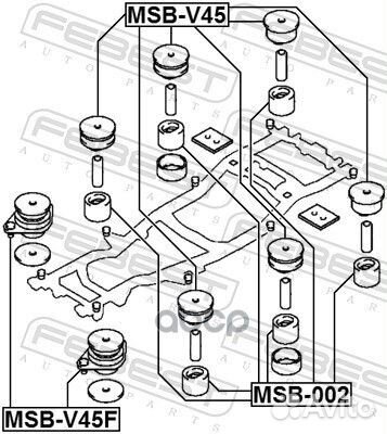 Подушка подрамника (mitsubishi pajero II V14W-V