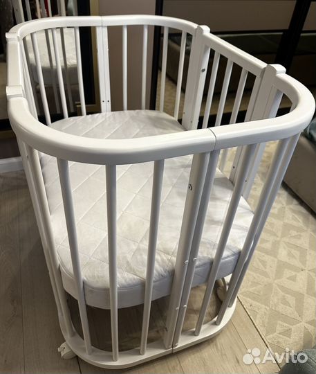 Детская кроватка трансформер овальная