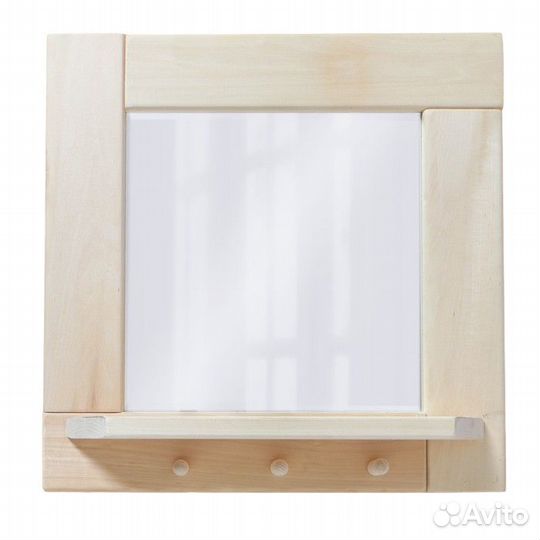 Зеркало квадратное, большое с полкой и 3 крючками