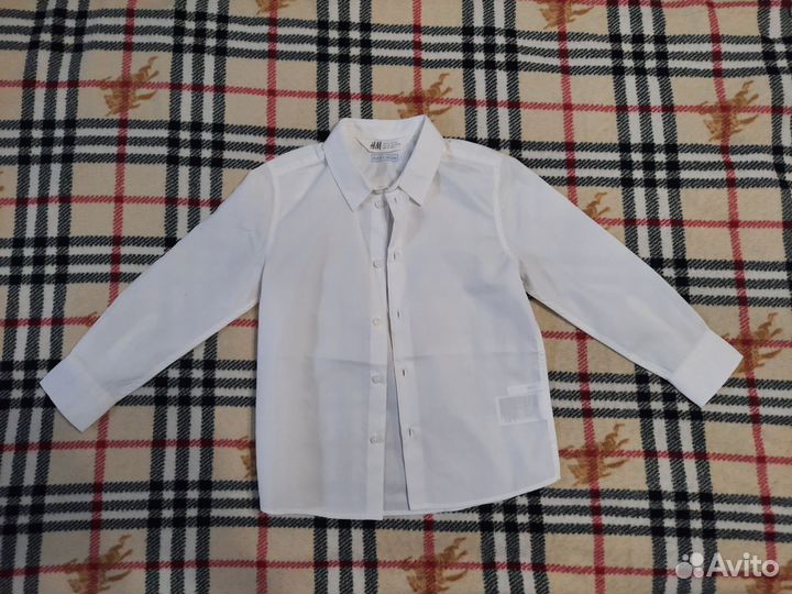 Рубашка новая белая h&m 116 р