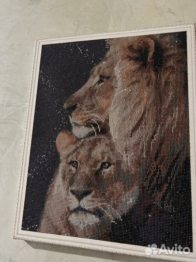 Алмазная мозаика готовая Львы