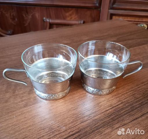 Мельхиоровые подстаканники со стак 2 шт мнц СССР