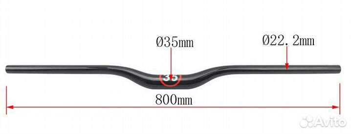 Карбоновый велосипедный руль Wacako 800*35 мм