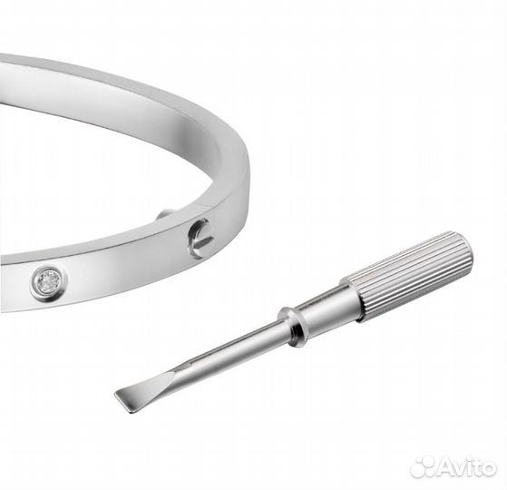 Браслет Cartier Love White Gold 6 Diamonds Small M