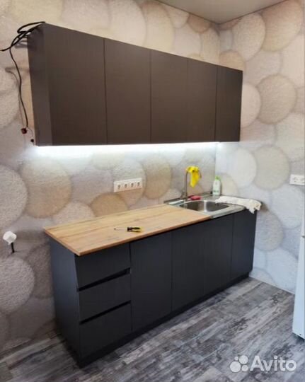 Готовый кухонный гарнитур 2.0м графит