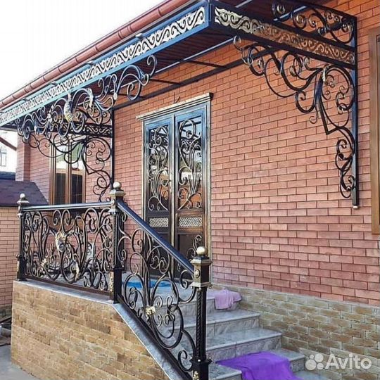Покраска,Кованые перила для лестниц, зонты, ворота