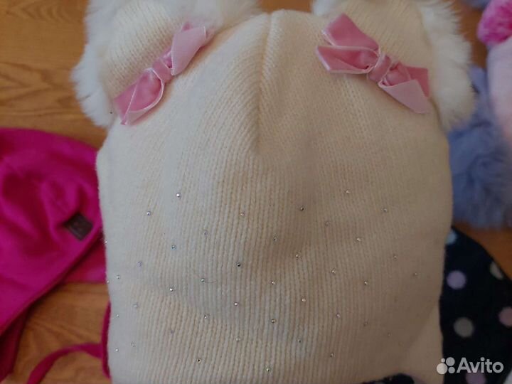 Зимние шапки на девочку от 2 до 5лет