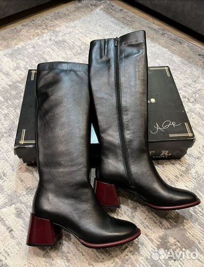 Сапоги кожаные женские демисезонные новые
