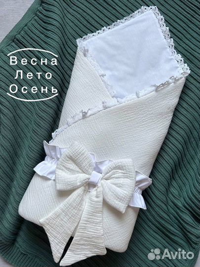 Конверт на выписку летний муслиновый