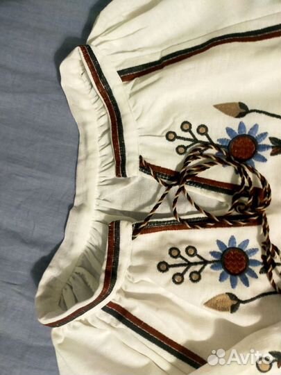 Винтажная блузка,вышивка, лен