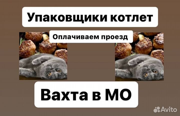 Работа для пенсионеров вахта упаковка котлет