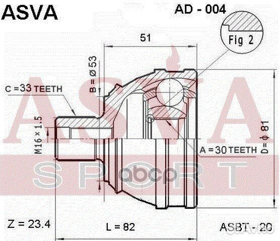 ШРУС наружный 30x53x33 audi audi 80/90 89340731