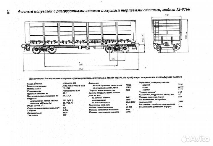 Полувагон новый 12-9766 от производителя