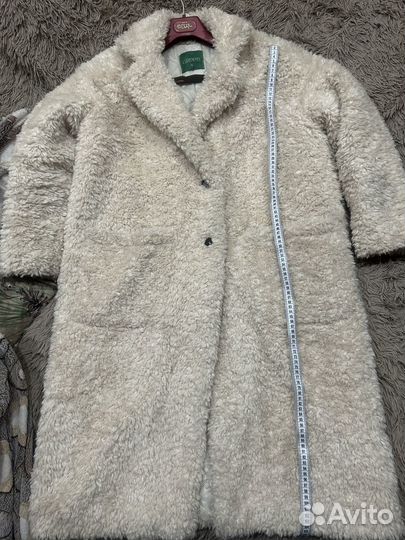 Искусственная шуба белая длинная тедди