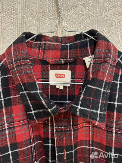 Рубашка Levi's хлопковая красная в клетку