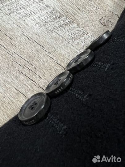 Hugo Boss чёрное мужское шерстяное пальто