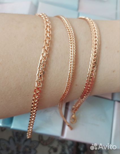 Золотые браслеты новые 585 RG позолота