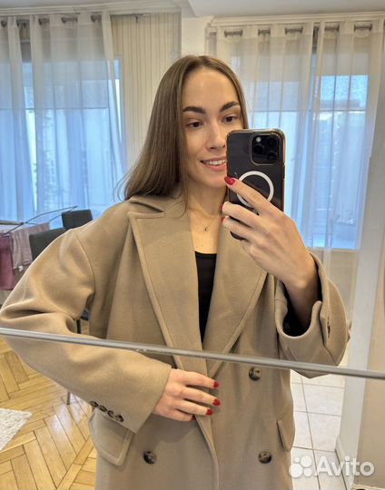 Стильное пальто Zara xs s m оверсайз