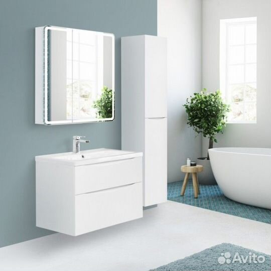 Мебель для ванной BelBagno Marino-H60 80-BB800/450-LV-MR-AST Bianco Lucido