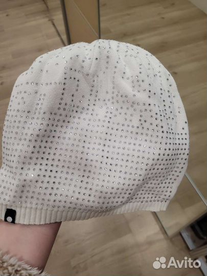 Шапка женская хлопок со стразами