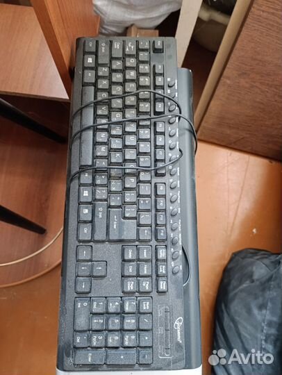 Мат. плата, проц, озу, бп,корпус, клава, монитор