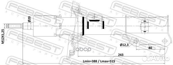 Амортизатор газовый перед лев 12110-011FL 1