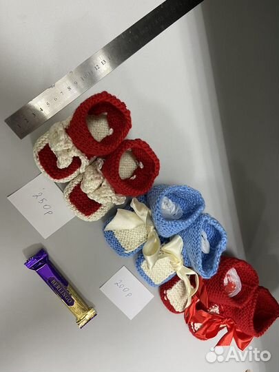 Носки вязаные ручной работы шерстяные/варежки