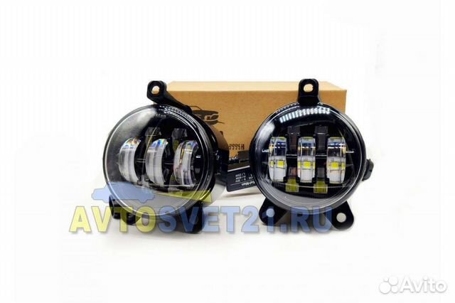 LED Противотуманки Лада Приора Salman 70W+Дальний