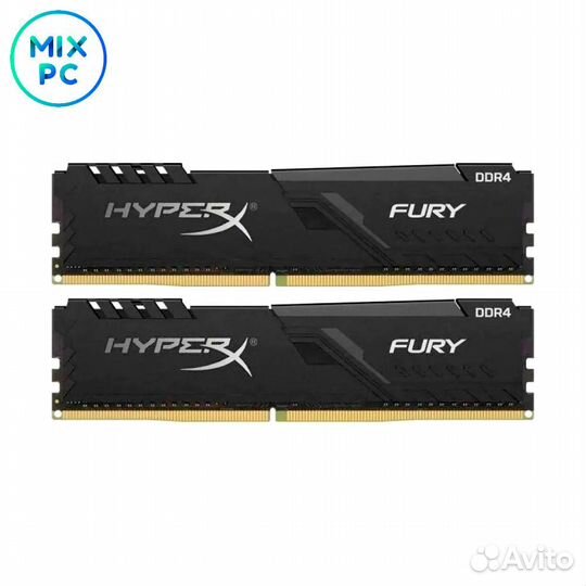 Оперативная память DDR4 32GB (2x16GB) 3200MHz Kingston HyperX fury Black HX432C16FB3K2/32 Б.У