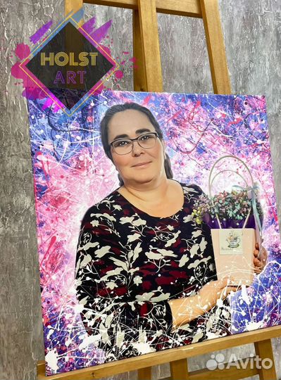 Портрет по фото на холсте