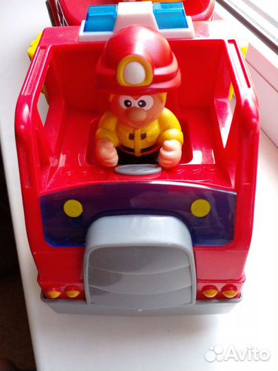 Машина пожарная+пожарник+пес/дерев.конструктор