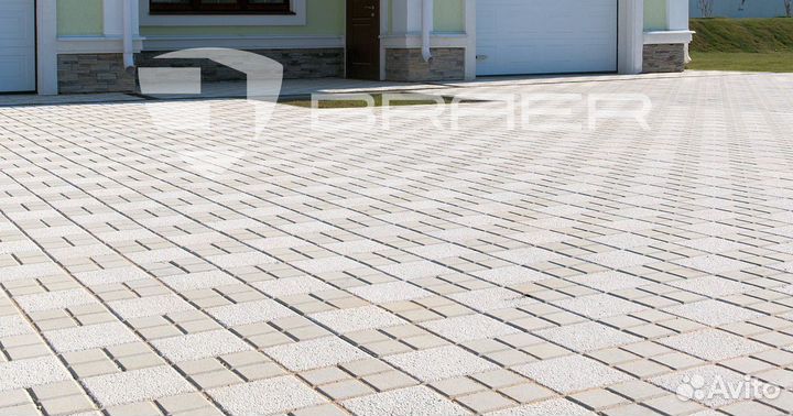 Тротуарная плитка Лувр белый гранит