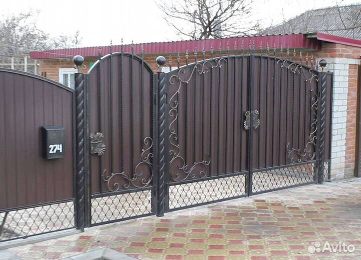 Кованые ворота и калитки Эконом