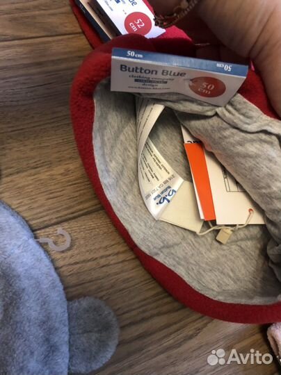 Шапки детские зимние с ушками button blue