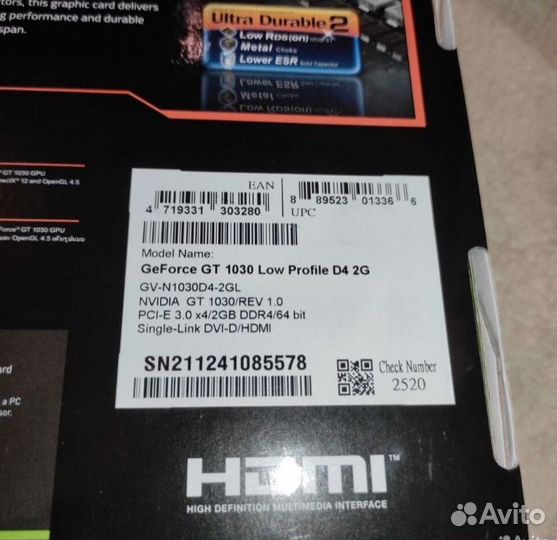 Видеокарта gt 1030 2gb