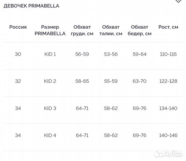 Боди Primabella для худенькой девочки