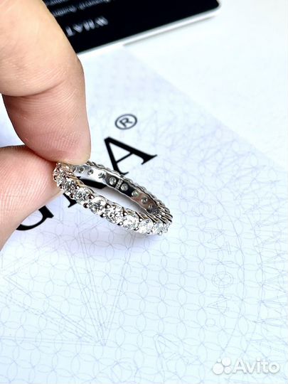 Кольцо серебро с муассанитом (Бриллиант иск) 18р-р