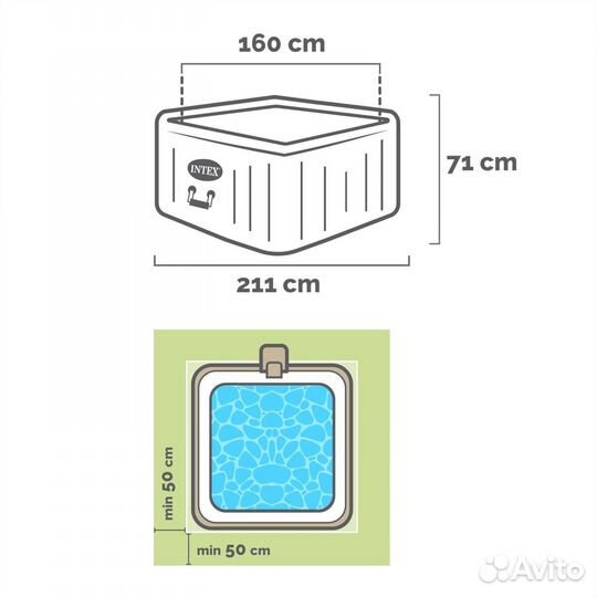 Intex 28450 Надувной спа бассейн / Spa бассейн-джа