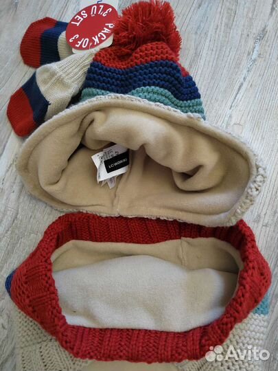 Комплект шапка, снуд и варежки
