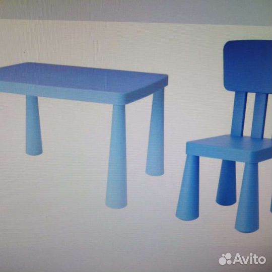 Стол и 2 стульчик маммут икея
