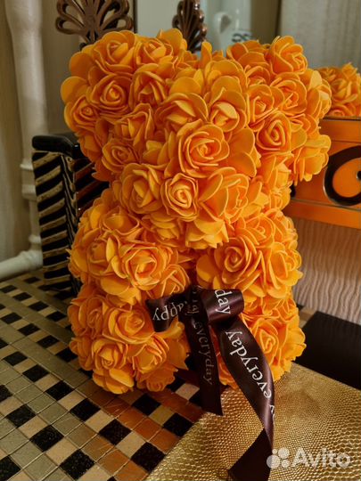 Мишка из роз 25 см