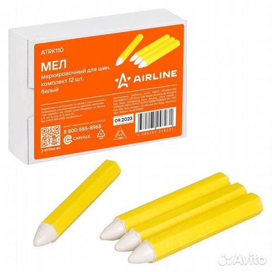 Atrk110 Мел маркировочный для шин, комплект 12 шт, белый (atrk110)
