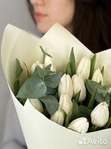 Белые Тюльпаны Цветы с доставкой