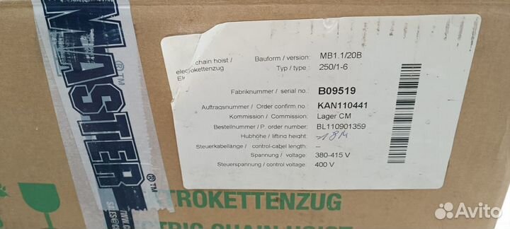 Лебедка Chain Master BGV-D8 250 кг