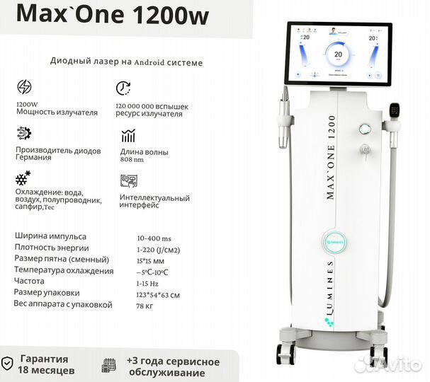 Диодный лазер Lumines Max'One 1200w 2024
